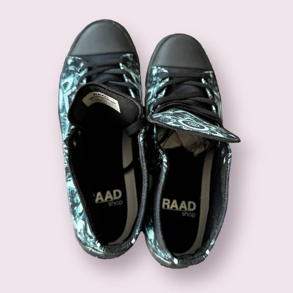 New Raad Skull Mandala High Top Sneakers Skater Urban Sz 10.5 M 12W - Picture 9 of 10